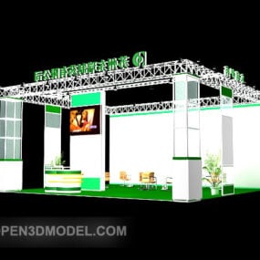전시회 쇼케이스 녹색 장식 3d 모델
