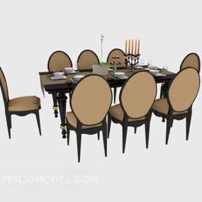 3д модель изысканной американской столовой мебели