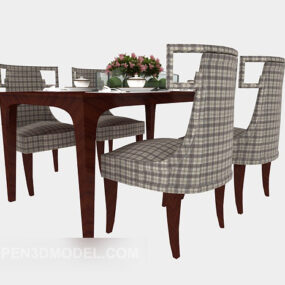 Exquisite American Style Dining Table 3d model