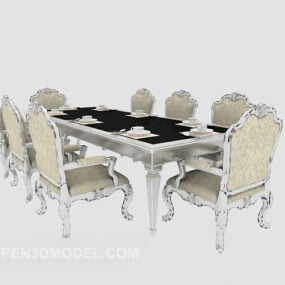 Vynikající 3D model evropského stolního nábytku