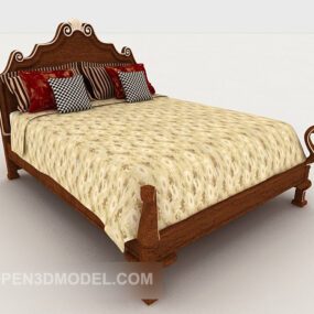 Exquisite European Home Bed Furniture 3d model