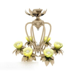 Exquisite Lotus Chandelier 3d model