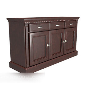 Exquisite Brown Hall Cabinet 3d model