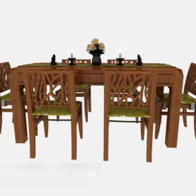 Вишуканий садовий обідній стіл стілець 3d модель