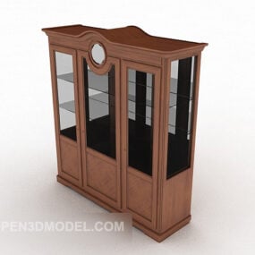 Exquisite Solid Wood Display Cabinet 3d model