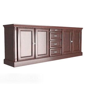 Exquisite Solid Wood Hall Cabinet 3d model