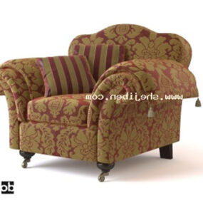 Eurooppalainen yhden sohvan kangaskuvioinen 3D-malli