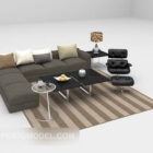 Combinación de alfombra de sofá de tela