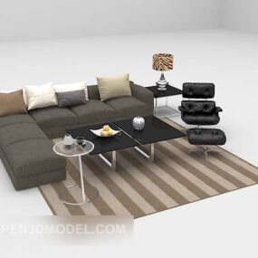 Fabric Sofa Carpet Combination 3d model