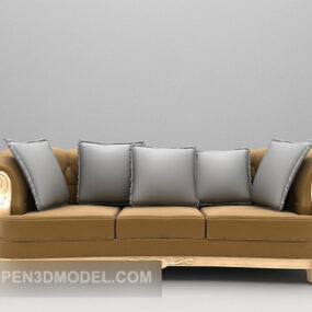 Fabric Three-person Sofa Furniture 3d model