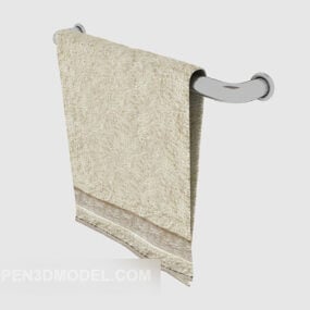 Bathroom Towel On Curved Hanger 3d model