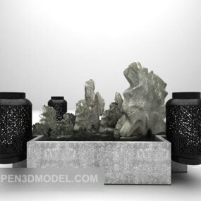 مدل سه بعدی تزئینی منظره کوه جعلی