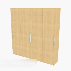 Domácí Béžová šatní skříň Dřevěný 3D model