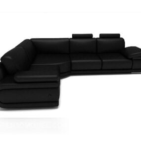 Family Black Multiplayer Sofa 3d model