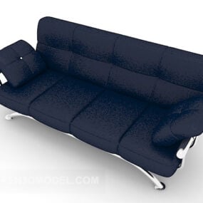 Model 3D rodzinnej niebieskiej sofy wypoczynkowej