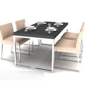 Family Dinning Table 4 Chairs 3d model