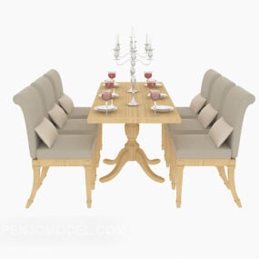 Family Table Dining Chair 3d model
