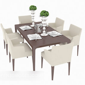 家庭桌桌椅3d模型
