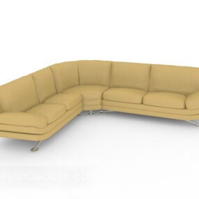 Family Yellow Multiplayer Sofa 3d model