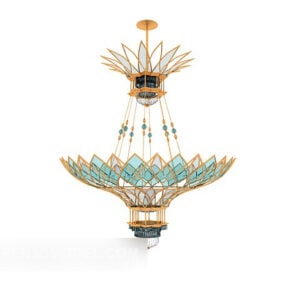 Lampadario di lusso raffinato con decorazioni classiche Modello 3d
