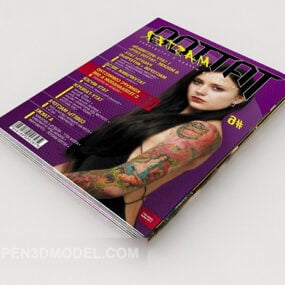 Modello 3d della rivista di libri di moda