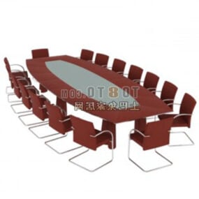 Office Conference Table Set 3d model