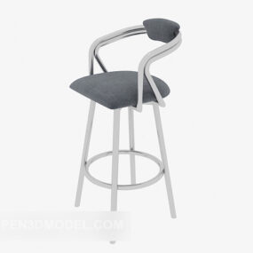 Modne krzesło barowe Szare Model 3D
