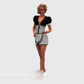 Mô hình 3d cơ thể nhân vật nữ cơ bản