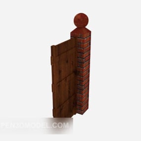 Dřevěný 3D model plotových dveří