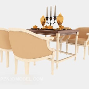 كرسي طاولة طعام فاخر موديل 3D
