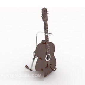 Guitarra Fina Con Soporte Modelo 3d
