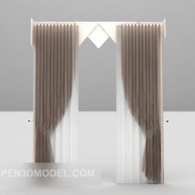 Floor-to-floor Fold Curtains Furniture 3d model