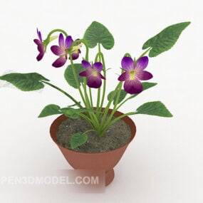 Flower Potted Decoration 3d model