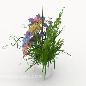 Mô hình 3d trang trí sân vườn trong chậu hoa