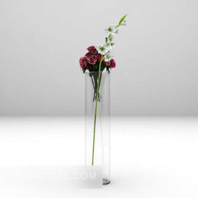 Flower In Glass Vase 3d model