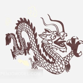 Flying Dragon Pattern Wall Painting 3d model