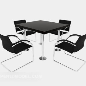 Four-person Conference Table Chair 3d model