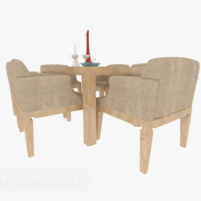 四人家用餐桌椅3d模型
