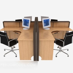 Four-person Table Chair Set 3d model