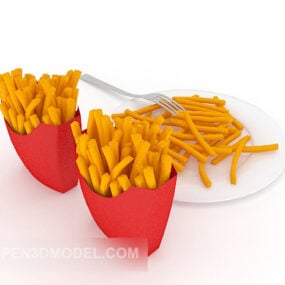 フライドポテト食品3Dモデル
