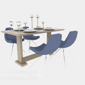 Fresh Home Dining Table Chair Set 3d model