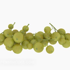 Modelo 3d de uva de fruta verde