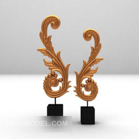 Furnishing Floral Carving On Stand 3d model