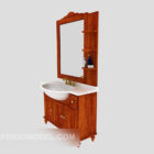 Furniture bath cabinet, bath mirror combination 3d model