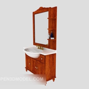 Furniture Bath Cabinet Bath Mirror 3d model