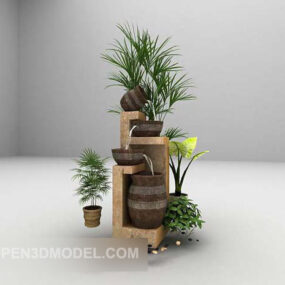 Dekorasi Tanaman Pot Taman model 3d