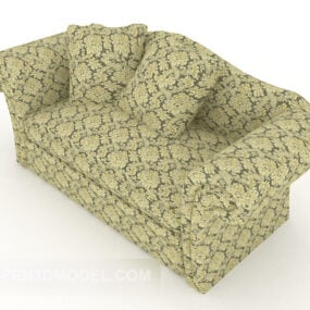 Podwójna sofa z kwiatami ogrodowymi Model 3D