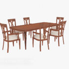 Garden home dining table and chair 3d model