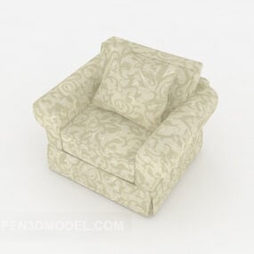 Modelo 3D de sofá pequeno com padrão de jardim