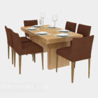 Home Solid Wood Dining Table Chair Set